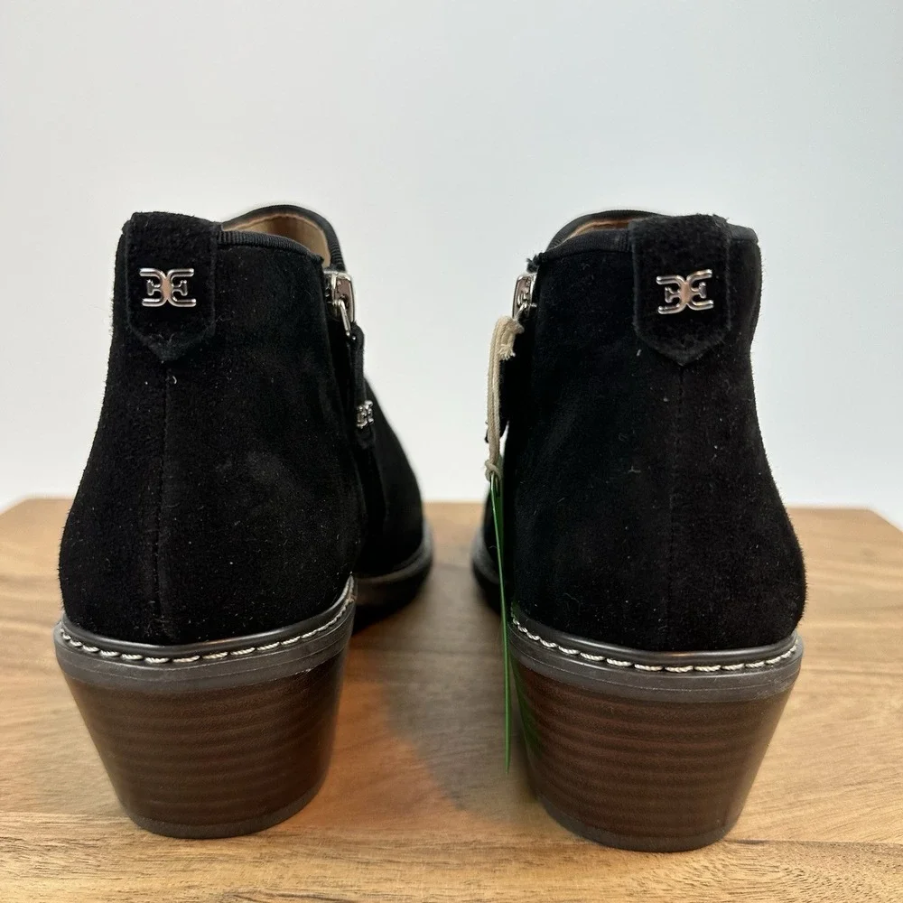 New NWOB Womens Sam Edelman Pryce‎ Black Suede Bootie Boot Size 7.5 M